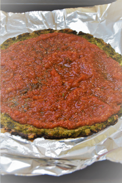 Cauliflower kale pizza crust