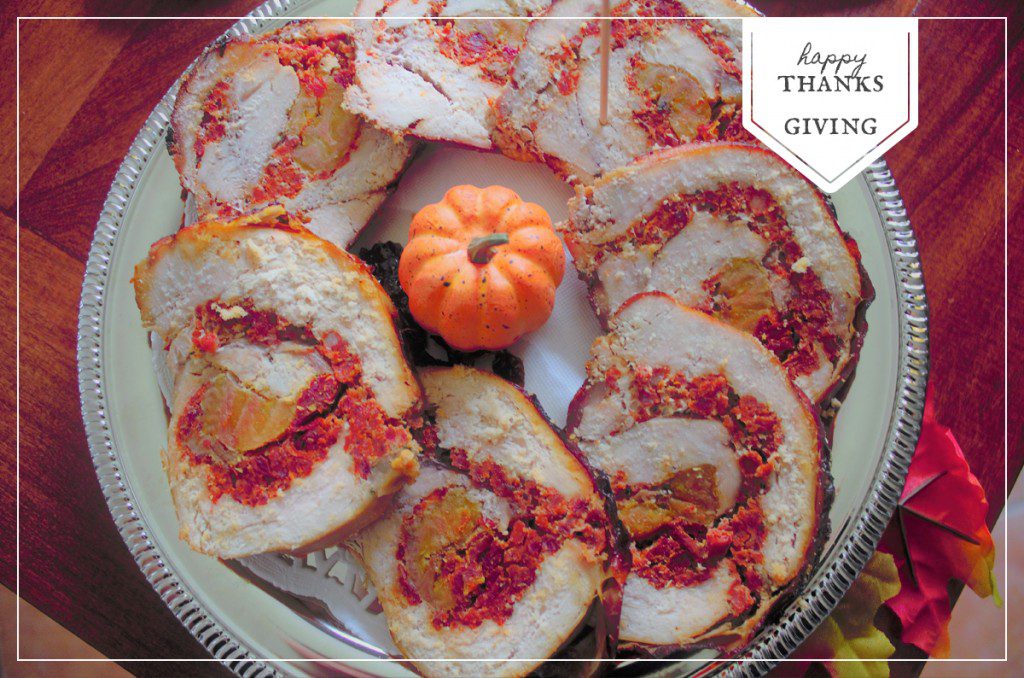 Chorizo and sweet Plantain stuffed turkey breast